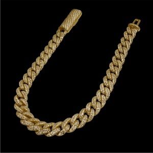 18K Gold Plated, 4.8CTW Moissanite Arc Miami Cuban Bracelet